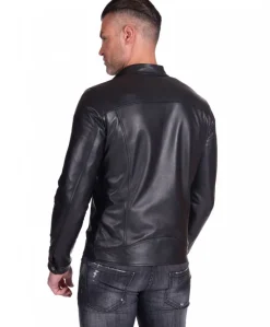 Uomo D'Arienzo Ted - Giacca in pelle nera nappa effetto liscio