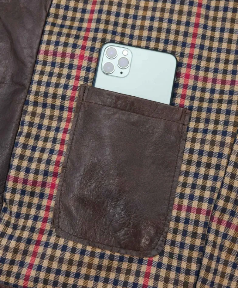 Uomo D'Arienzo Ted - Giacca in pelle testa di moro effetto vintage collo coreana