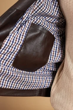 Uomo D'Arienzo Ted - Giacca in pelle testa di moro effetto vintage collo coreana