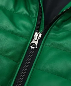 Uomo D'Arienzo Teo - Piumino in pelle verde con cappuccio