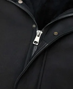 Uomo D'Arienzo Thomas - Cappotto Montone Shearling nero con cappuccio staccabile