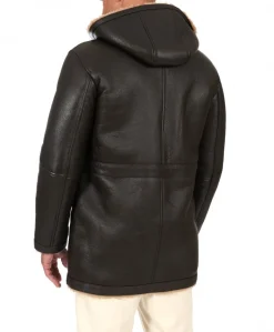 Uomo D'Arienzo Thomas - Cappotto montone shearling testa di moro con cappuccio staccabile