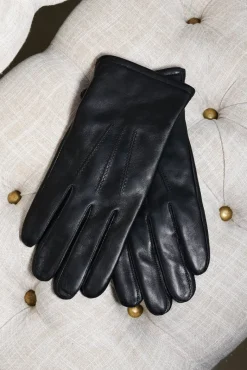 Uomo D'Arienzo Thor - Guanti in pelle nera da uomo touch screen
