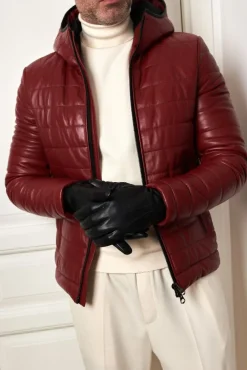 Uomo D'Arienzo Thor - Guanti in pelle nera da uomo touch screen