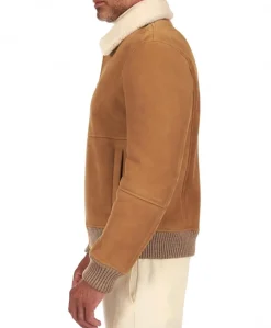 Uomo D'Arienzo Tom - Montone Shearling beige bomber scamosciato collo camicia