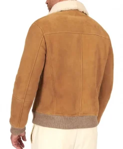 Uomo D'Arienzo Tom - Montone Shearling beige bomber scamosciato collo camicia