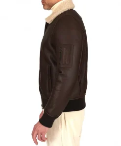 Uomo D'Arienzo Tom - Montone Shearling testa di moro bomber scamosciato collo camicia