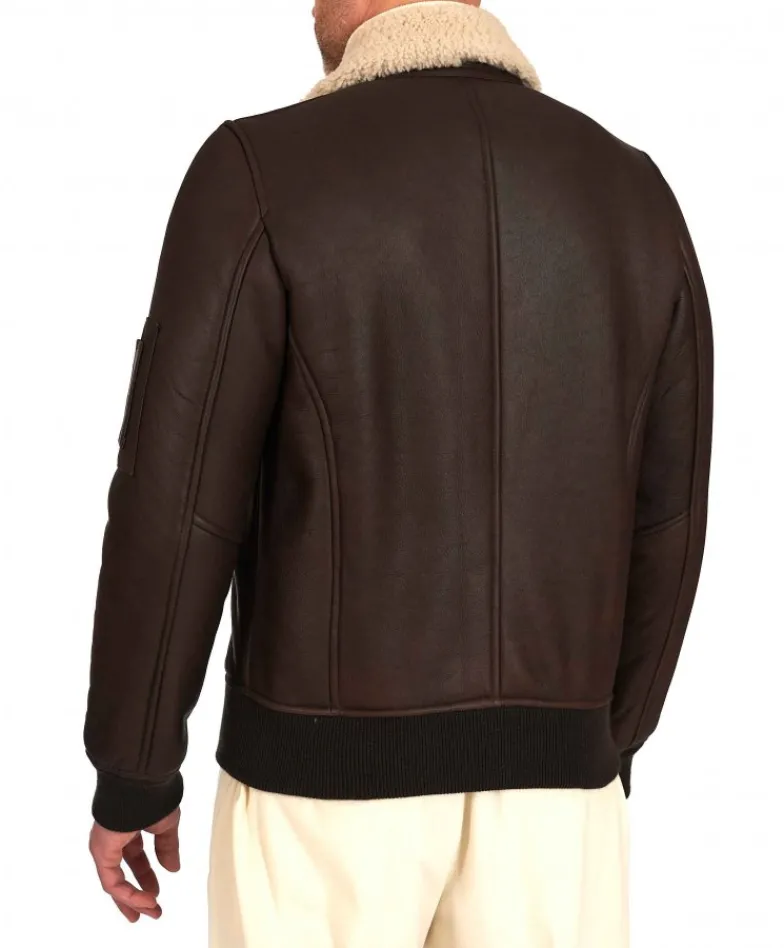 Uomo D'Arienzo Tom - Montone Shearling testa di moro bomber scamosciato collo camicia