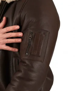 Uomo D'Arienzo Tom - Montone Shearling testa di moro bomber scamosciato collo camicia