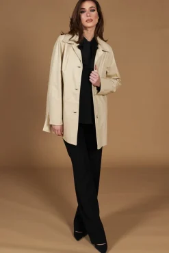 Donna D'Arienzo Wag - Giacca in pelle beige monopetto versione oversize