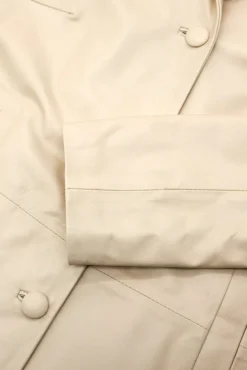 Donna D'Arienzo Wag - Giacca in pelle beige monopetto versione oversize