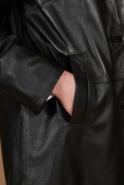 Donna D'Arienzo Wag - Giacca in pelle nera monopetto versione oversize