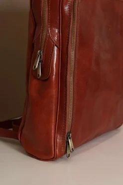 D'Arienzo Zaino in pelle cuoio di vitello borsa effetto vintage