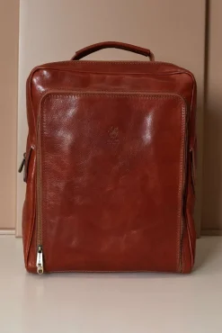 D'Arienzo Zaino in pelle cuoio di vitello borsa effetto vintage