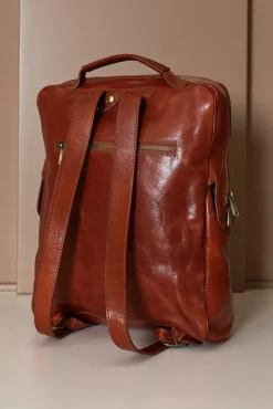 D'Arienzo Zaino in pelle cuoio di vitello borsa effetto vintage