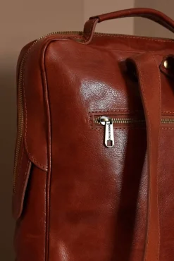 D'Arienzo Zaino in pelle cuoio di vitello borsa effetto vintage